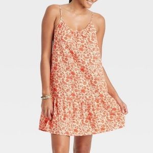 Women's Sleeveless Sundress mini Dress - Universal Thread Red Floral XS